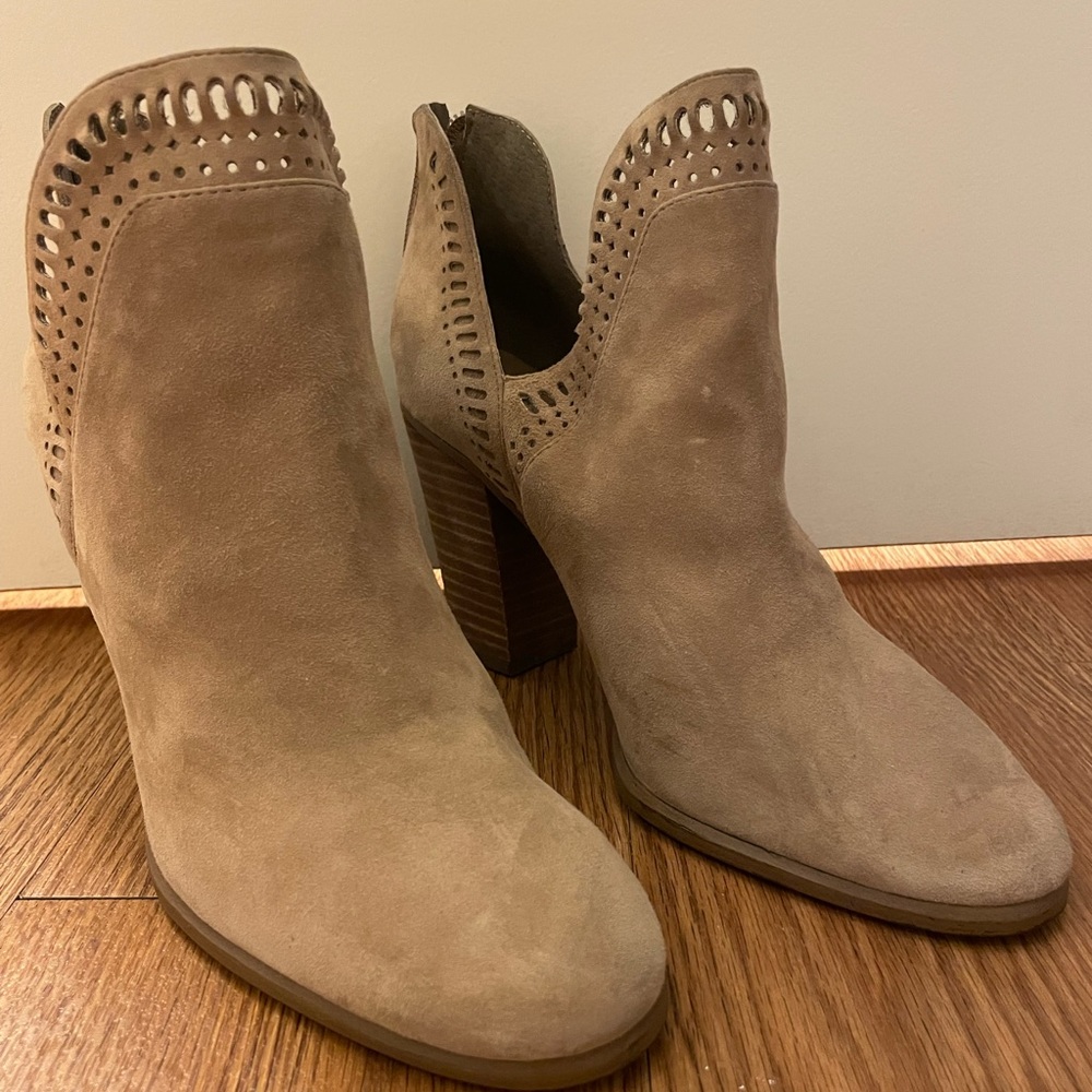 Vince Camuto tan booties